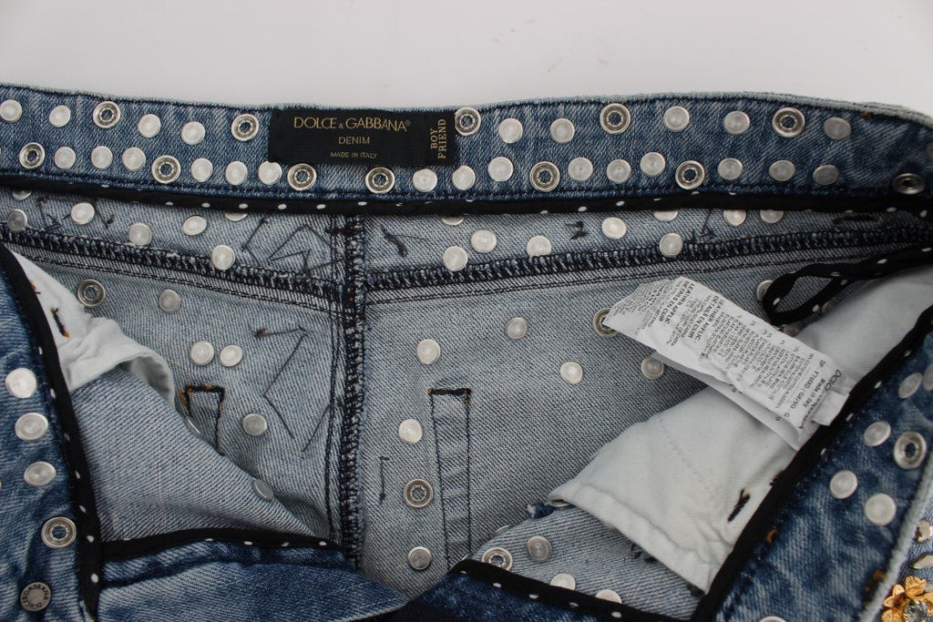 Crystal Roses Heart Embellished Jeans - X excelência