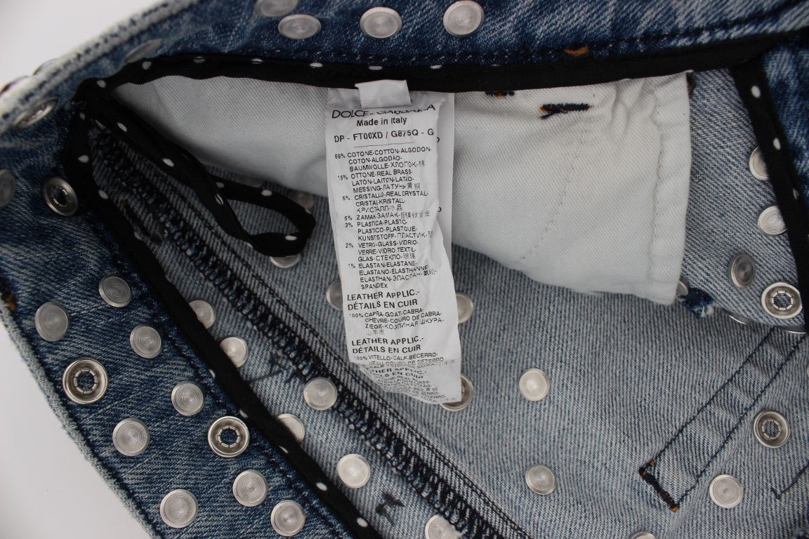 Crystal Roses Heart Embellished Jeans - X excelência