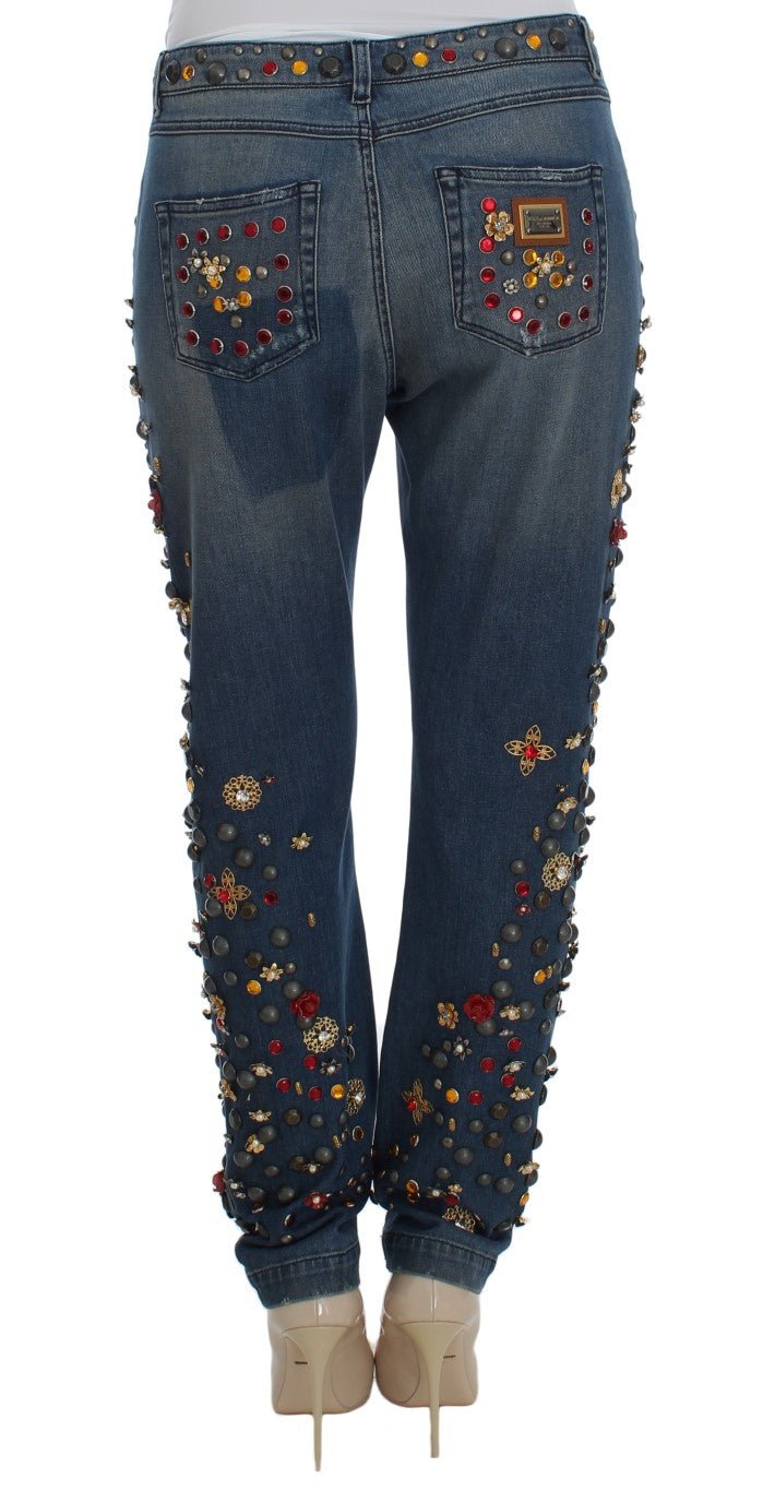 Crystal Roses Heart Embellished Jeans - X excelência