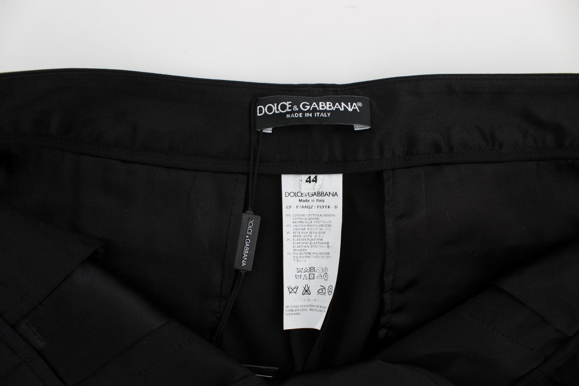 Black Cotton Stretch Torero Capris Pants - X excelência