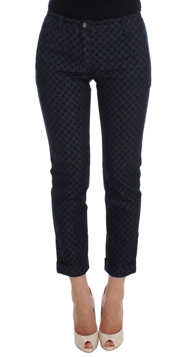 Polka Dotted Slim Capris Jeans - X excelência