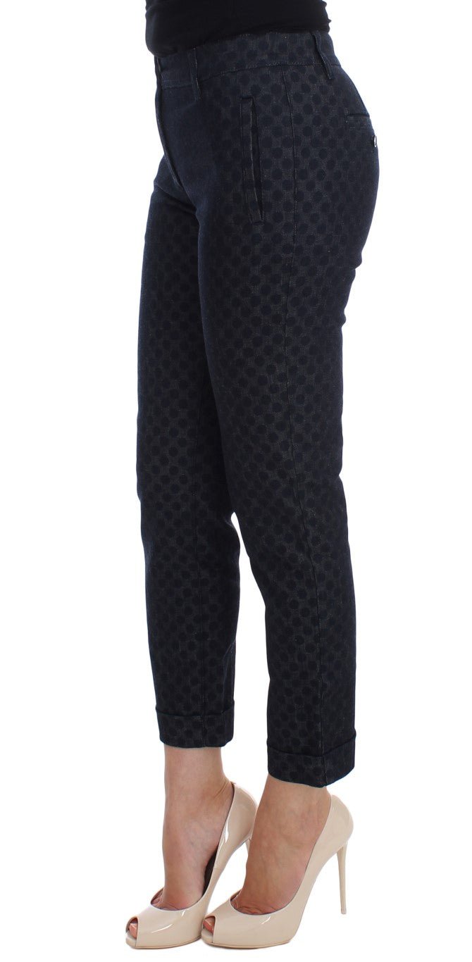 Polka Dotted Slim Capris Jeans - X excelência
