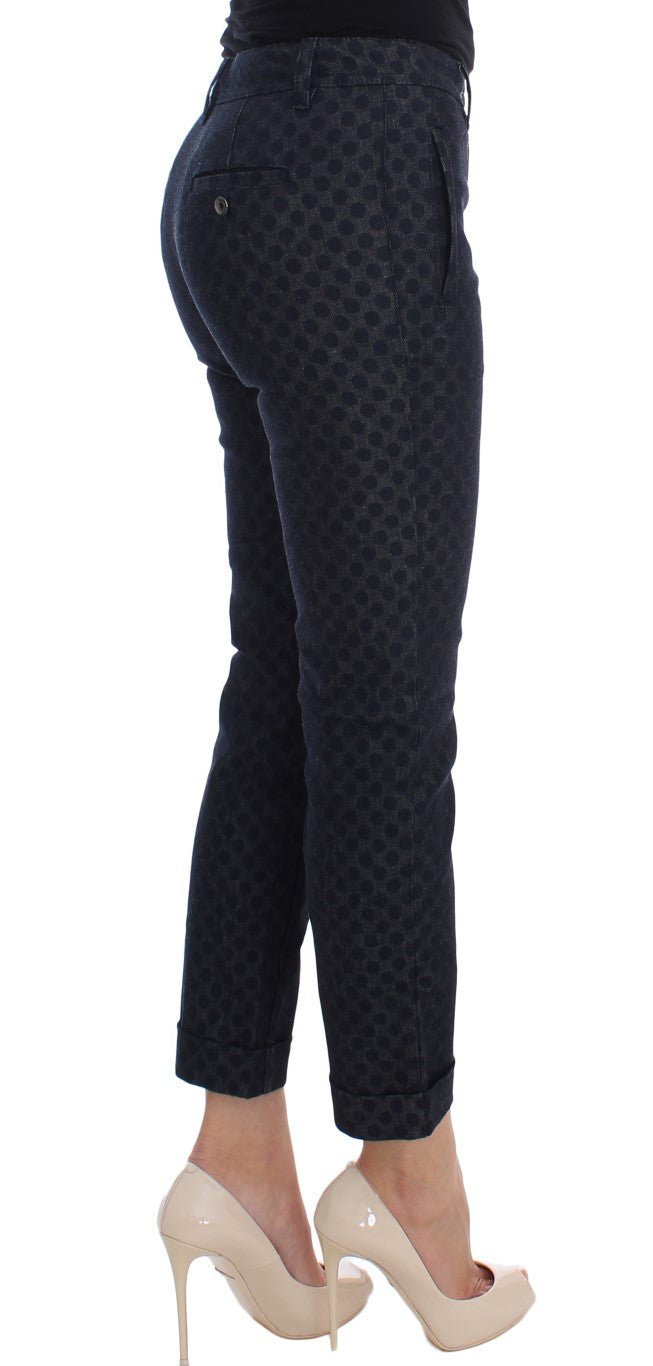 Polka Dotted Slim Capris Jeans - X excelência