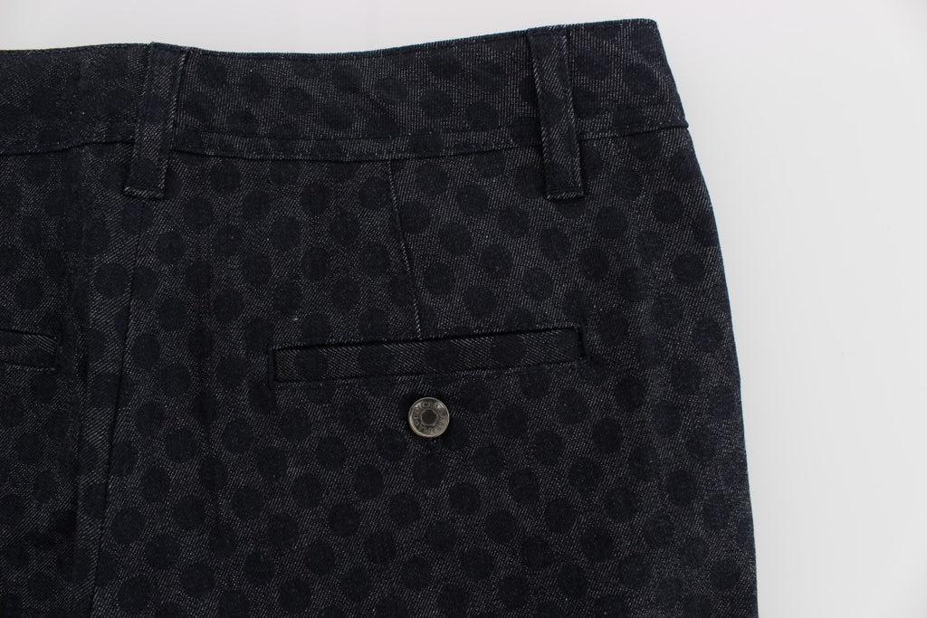 Polka Dotted Slim Capris Jeans - X excelência