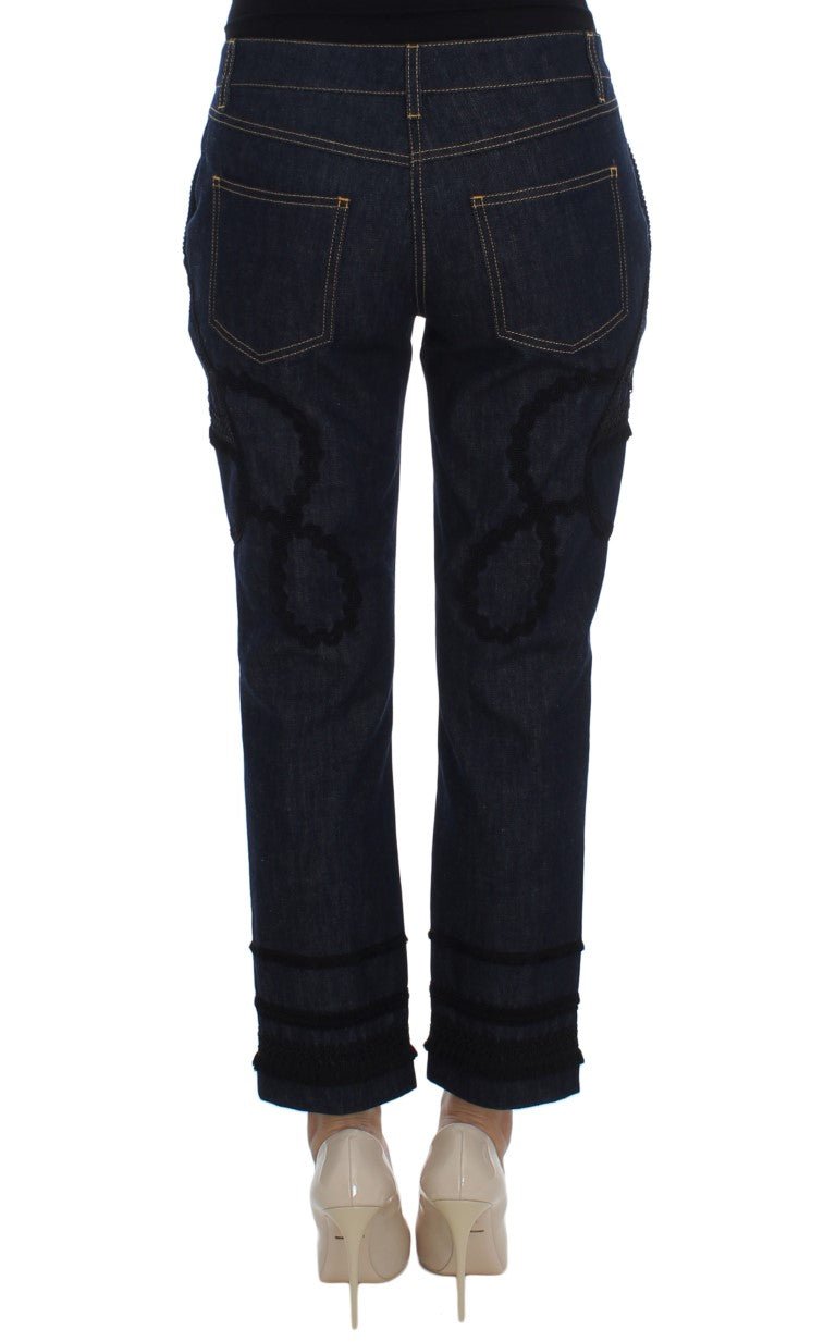 Blue Denim Cotton CAPRI Torero Jeans - X excelência