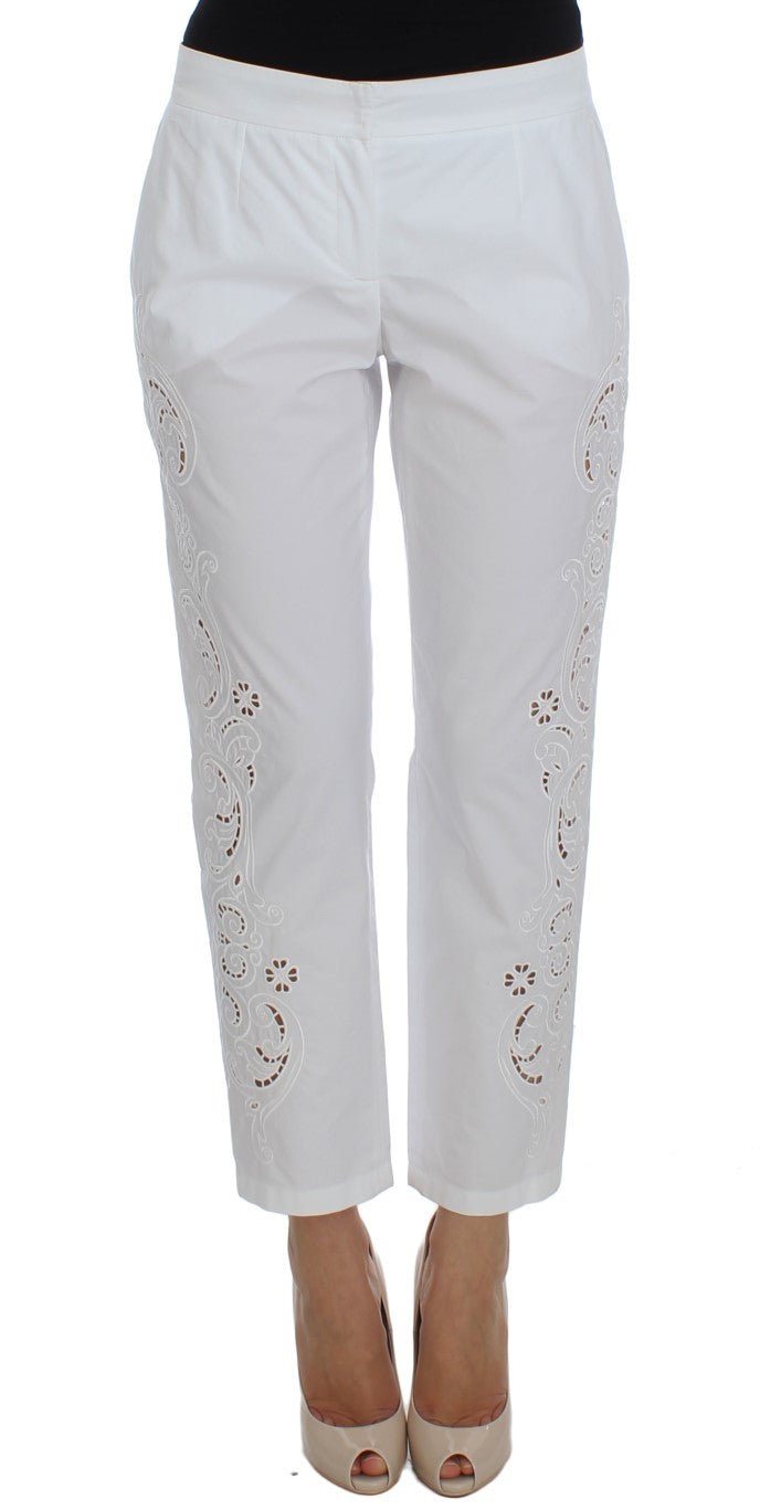 White Floral Cutout Dress Sicily Pants - X excelência