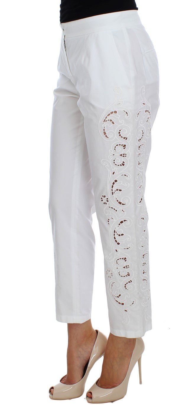 White Floral Cutout Dress Sicily Pants - X excelência