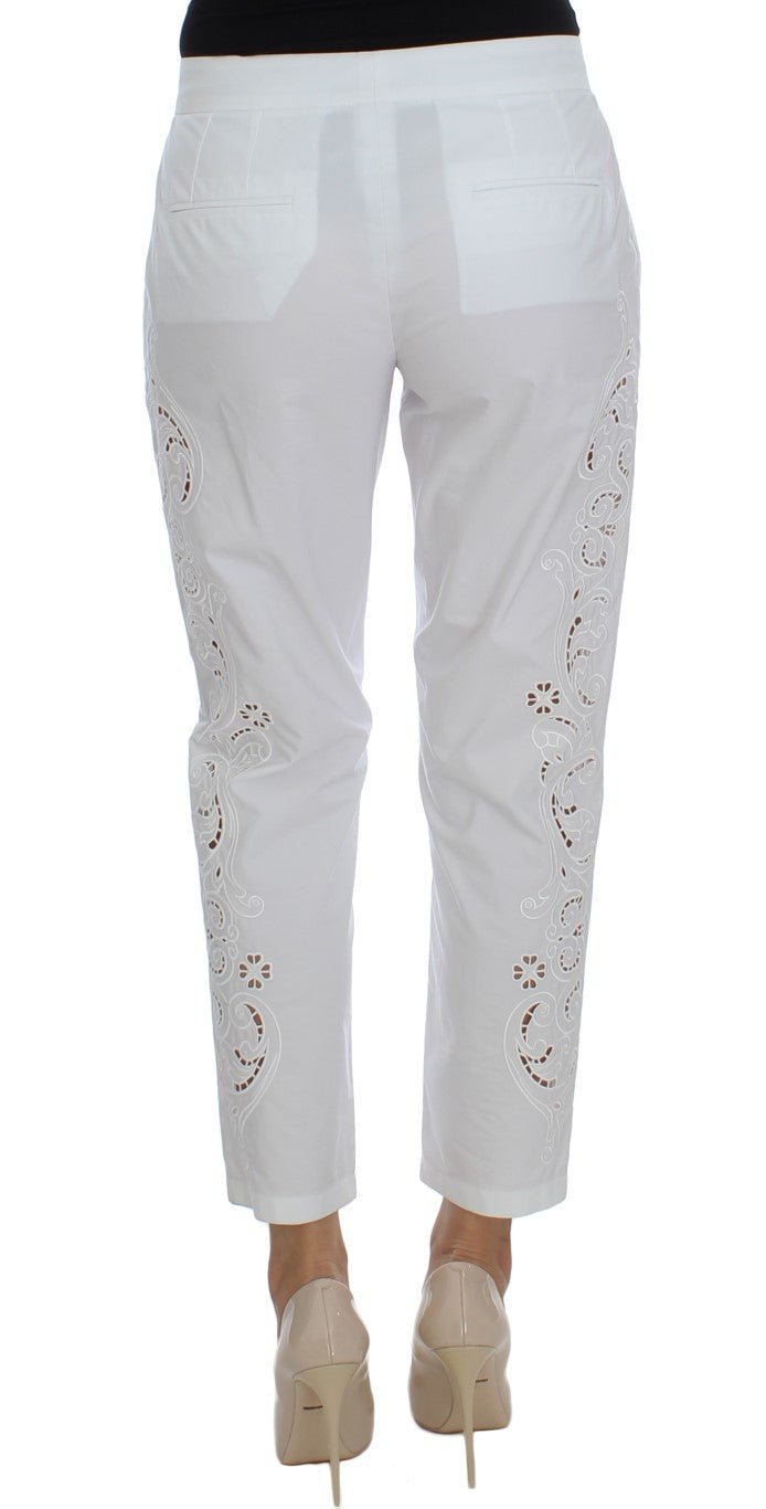White Floral Cutout Dress Sicily Pants - X excelência