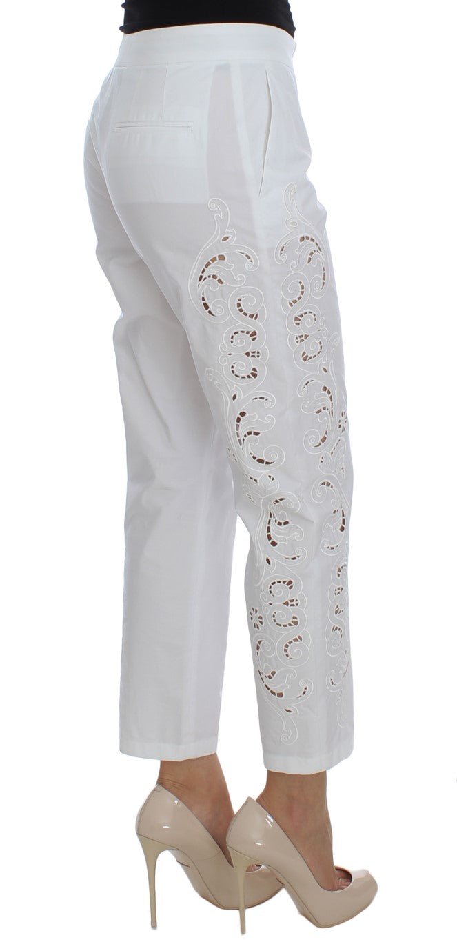 White Floral Cutout Dress Sicily Pants - X excelência