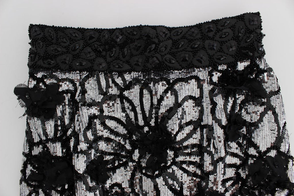 Black Crystal Sequined Mini Shorts - X excelência