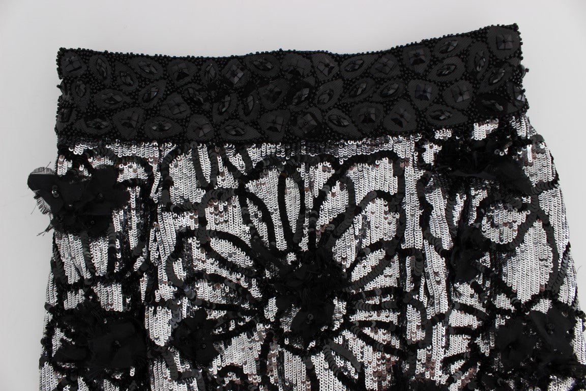 Black Crystal Sequined Mini Shorts - X excelência