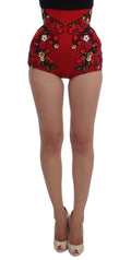 Red Silk Roses Sicily Shorts - X excelência