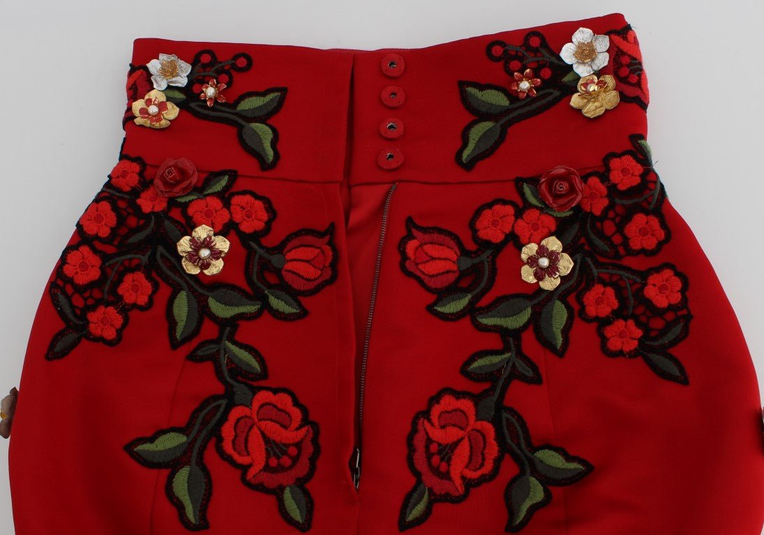 Red Silk Roses Sicily Shorts - X excelência