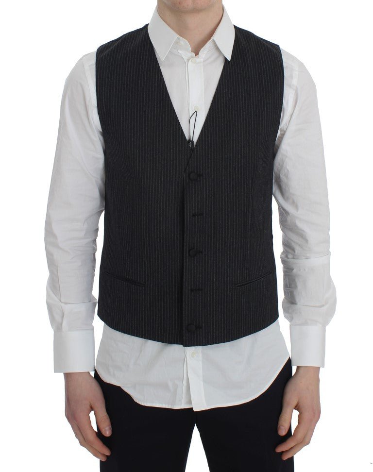 Gray Striped Formal Vest - X excelência