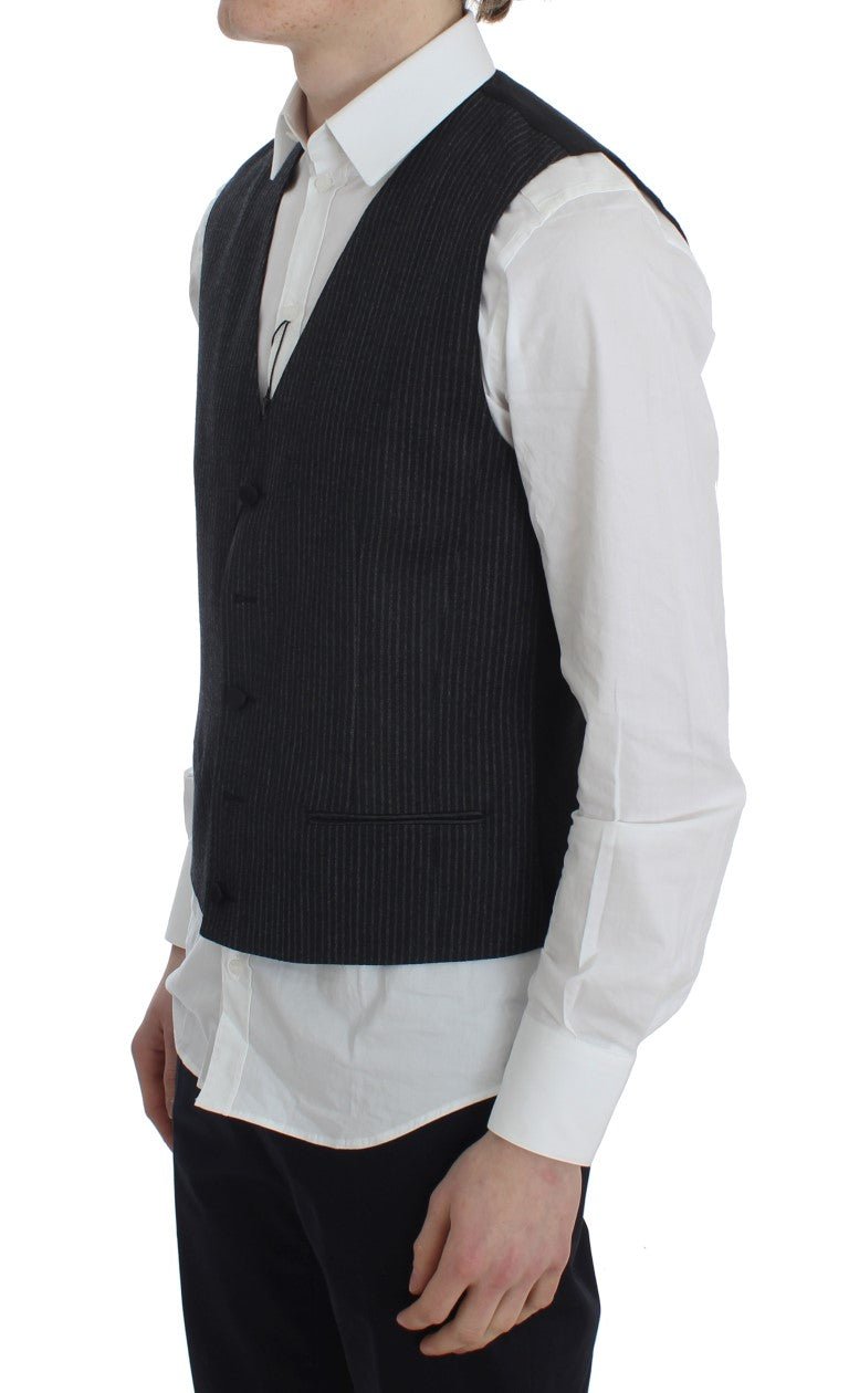 Gray Striped Formal Vest - X excelência
