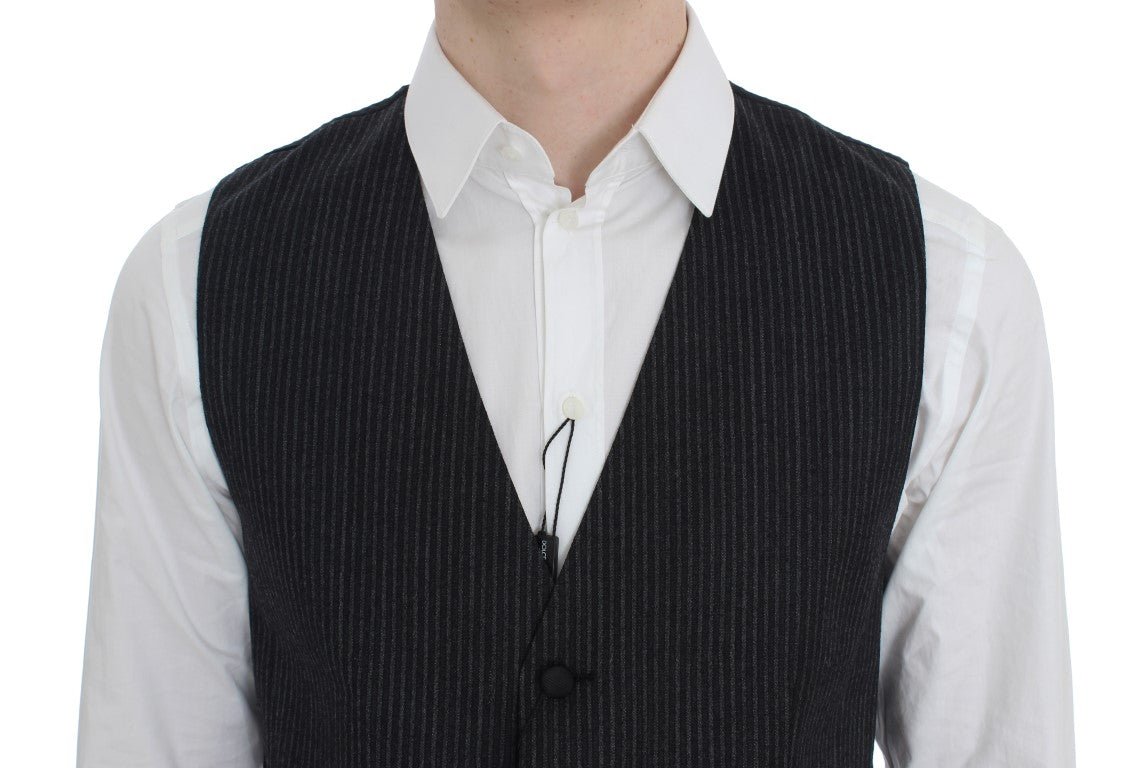 Gray Striped Formal Vest - X excelência