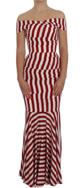 Red White Silk Stretch Dress - X excelência
