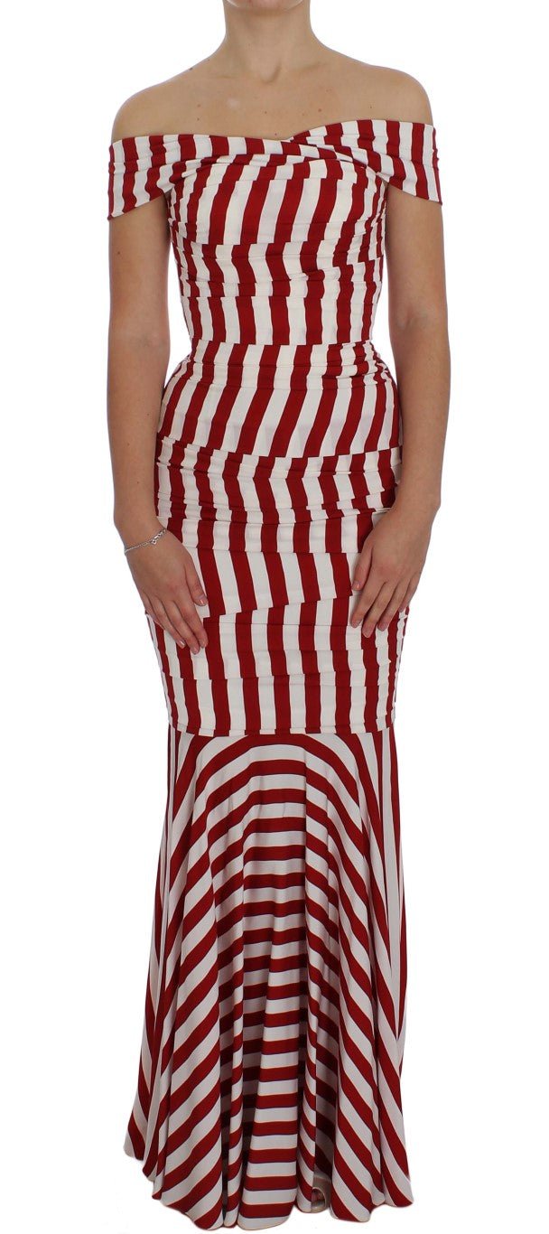 Red White Silk Stretch Dress - X excelência