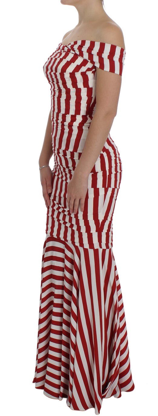 Red White Silk Stretch Dress - X excelência