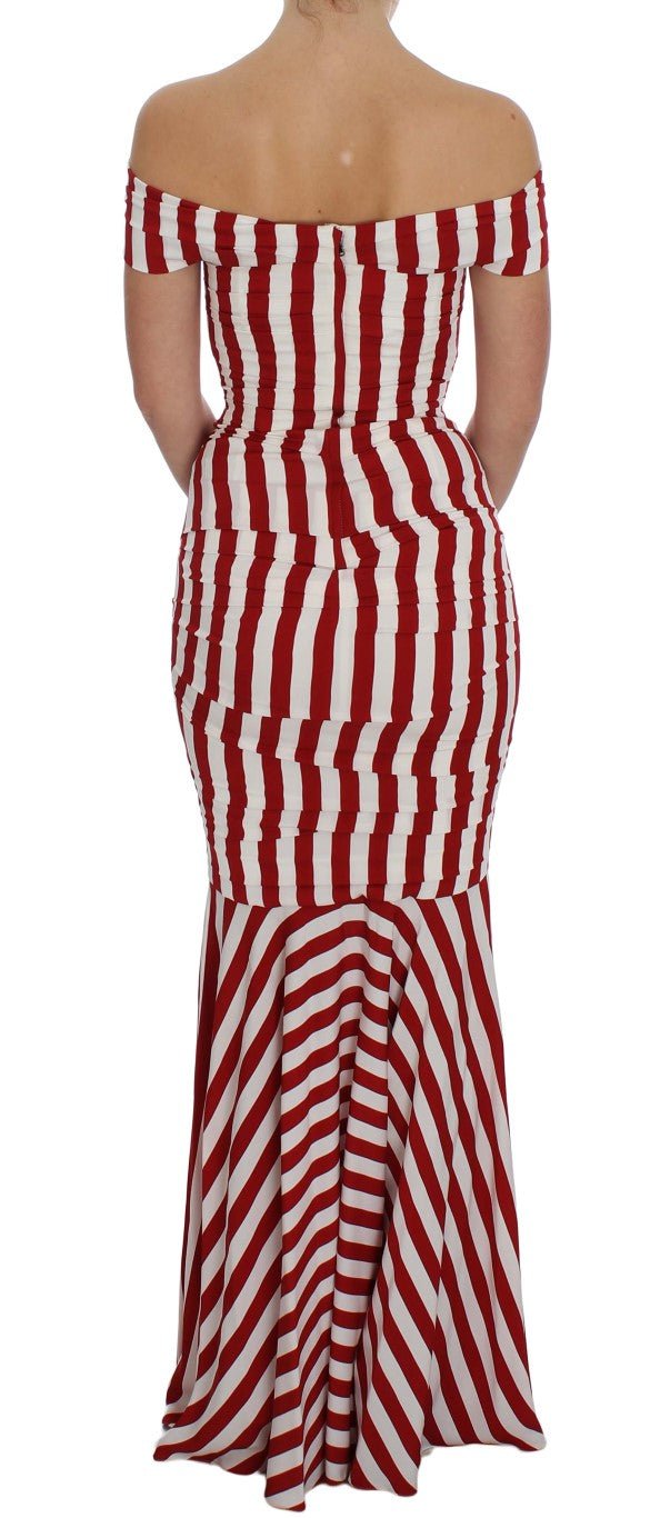 Red White Silk Stretch Dress - X excelência