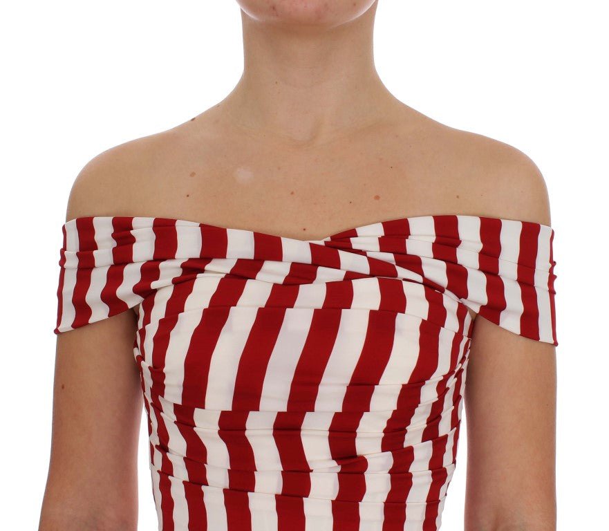 Red White Silk Stretch Dress - X excelência