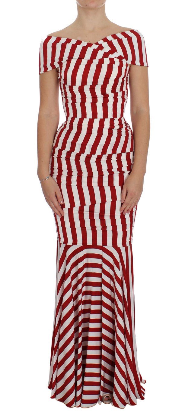 Red White Silk Stretch Dress - X excelência