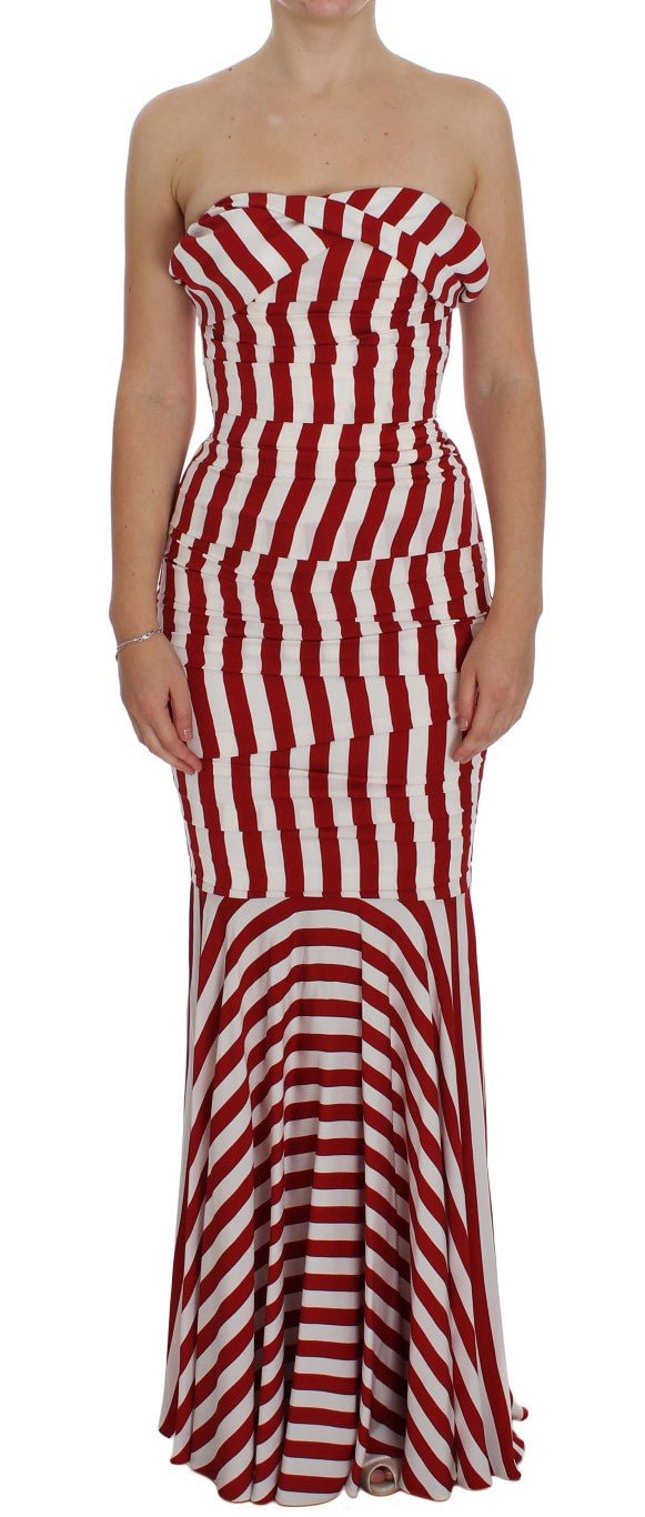 Red White Silk Stretch Dress - X excelência