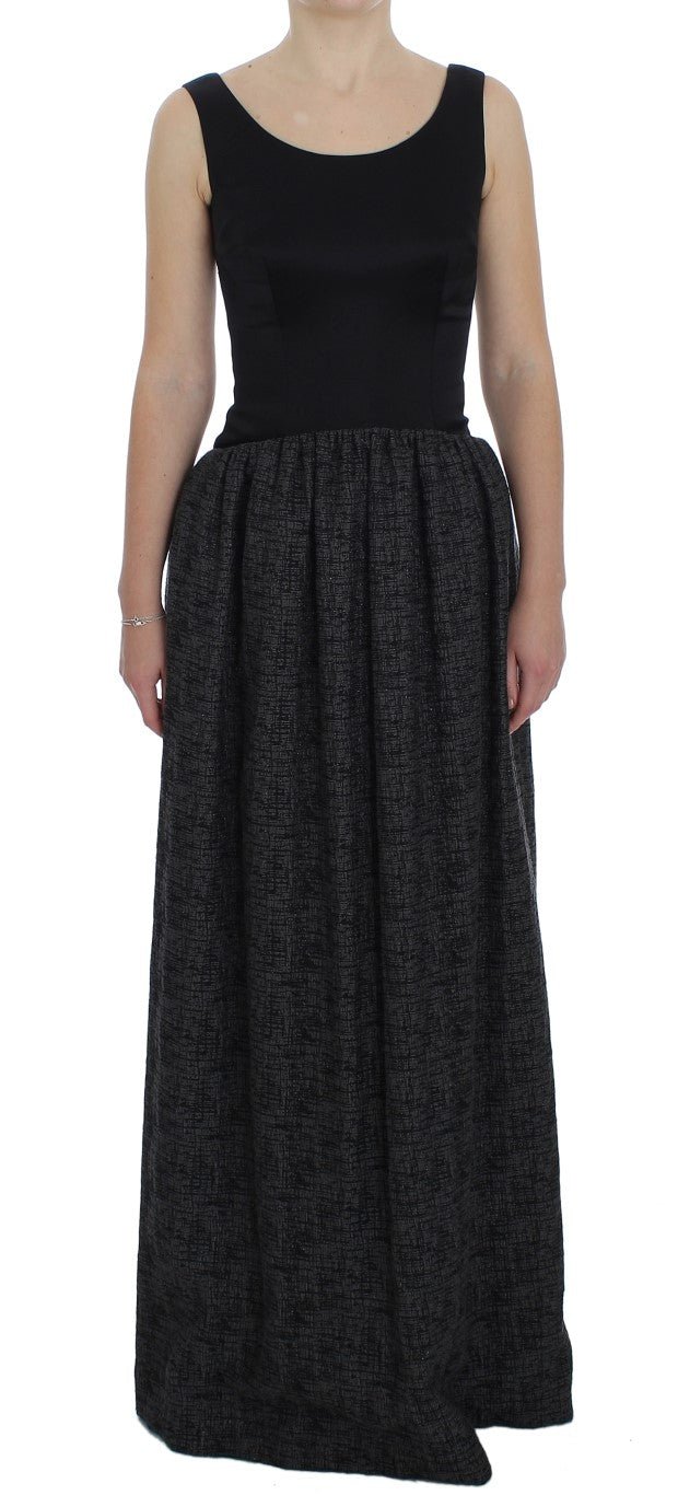 Black Gray Sheath Gown Full Length Dress - X excelência