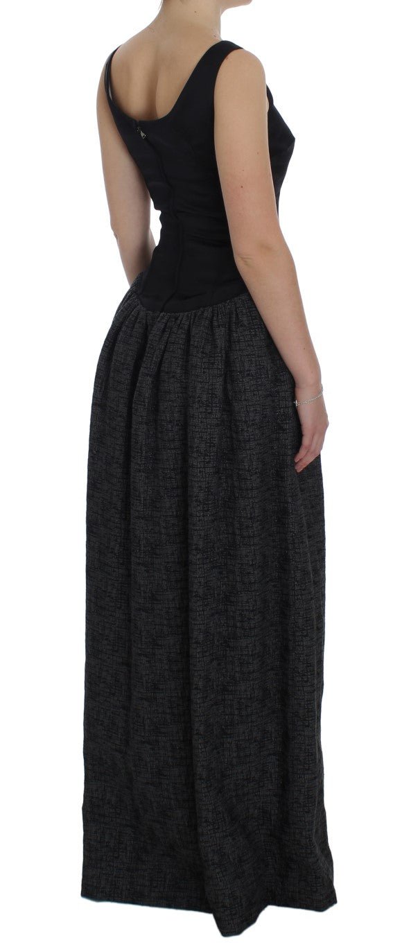 Black Gray Sheath Gown Full Length Dress - X excelência