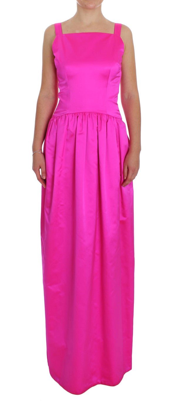 Pink Silk Long Sheath Ball Gown Dress - X excelência