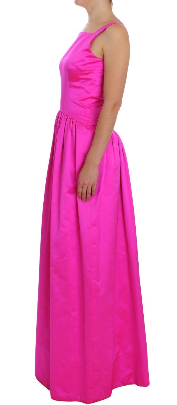 Pink Silk Long Sheath Ball Gown Dress - X excelência