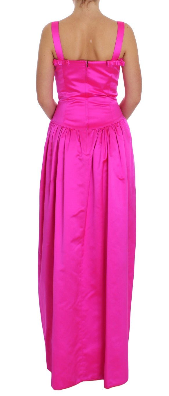 Pink Silk Long Sheath Ball Gown Dress - X excelência