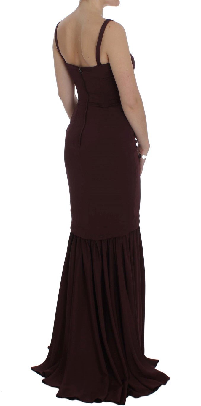 Bordeaux Stretch Full Length Sheath Dress - X excelência