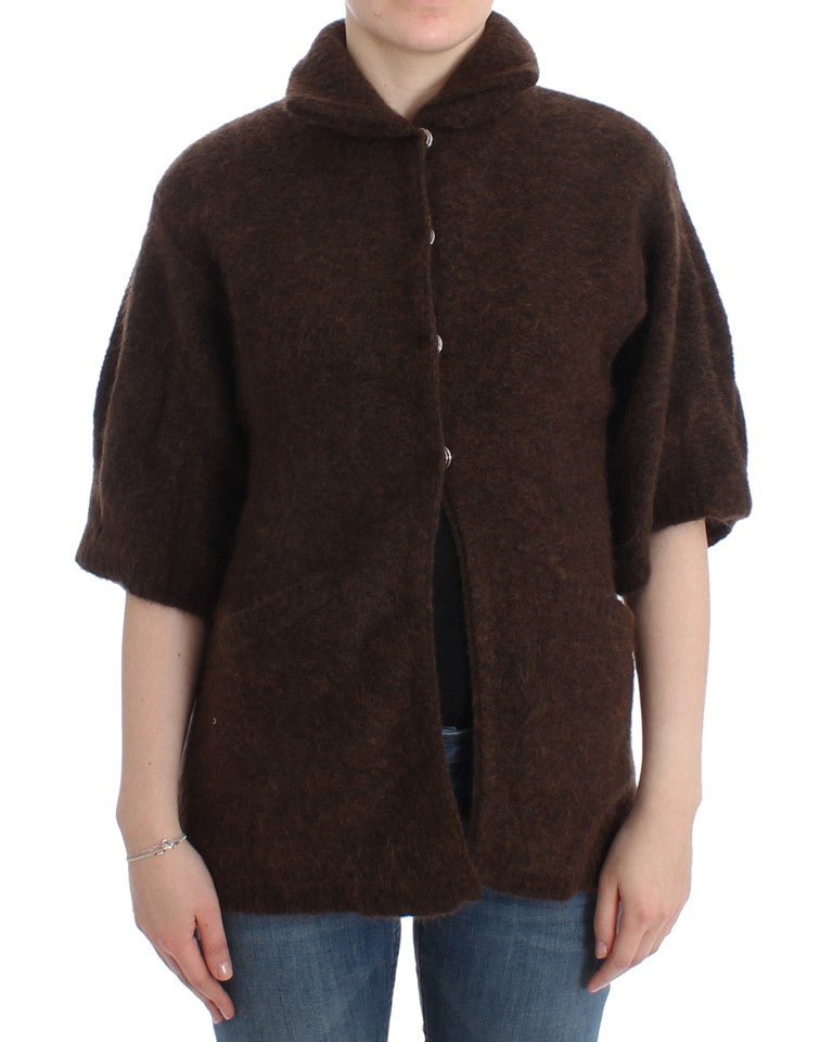 Brown mohair knitted cardigan - X excelência