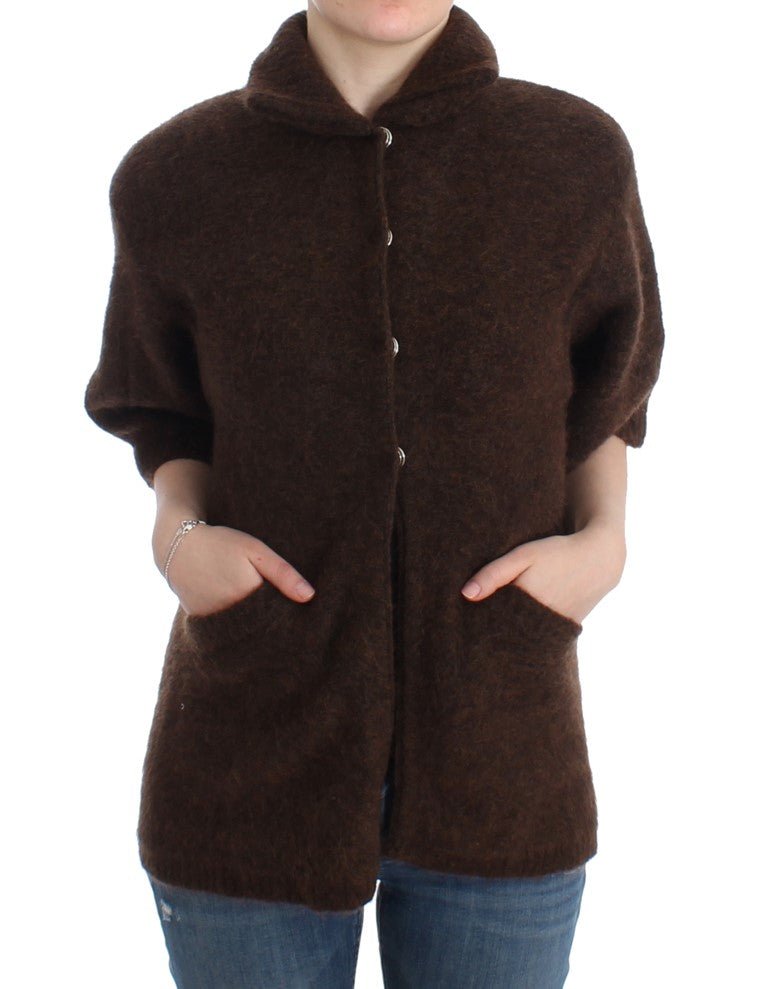Brown mohair knitted cardigan - X excelência
