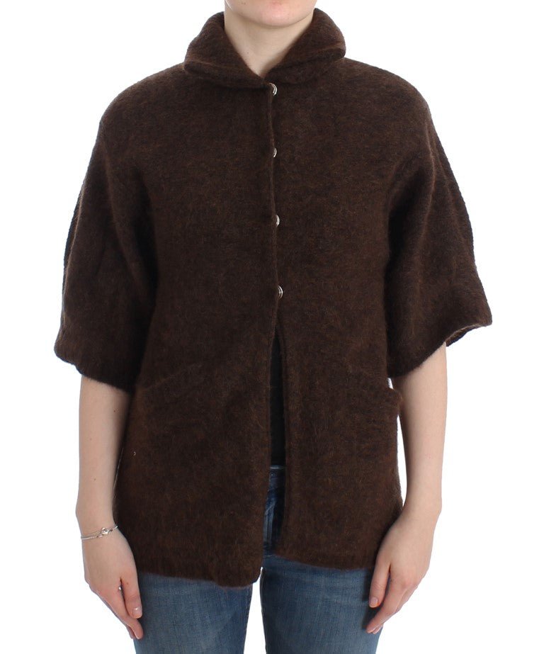 Brown mohair knitted cardigan - X excelência