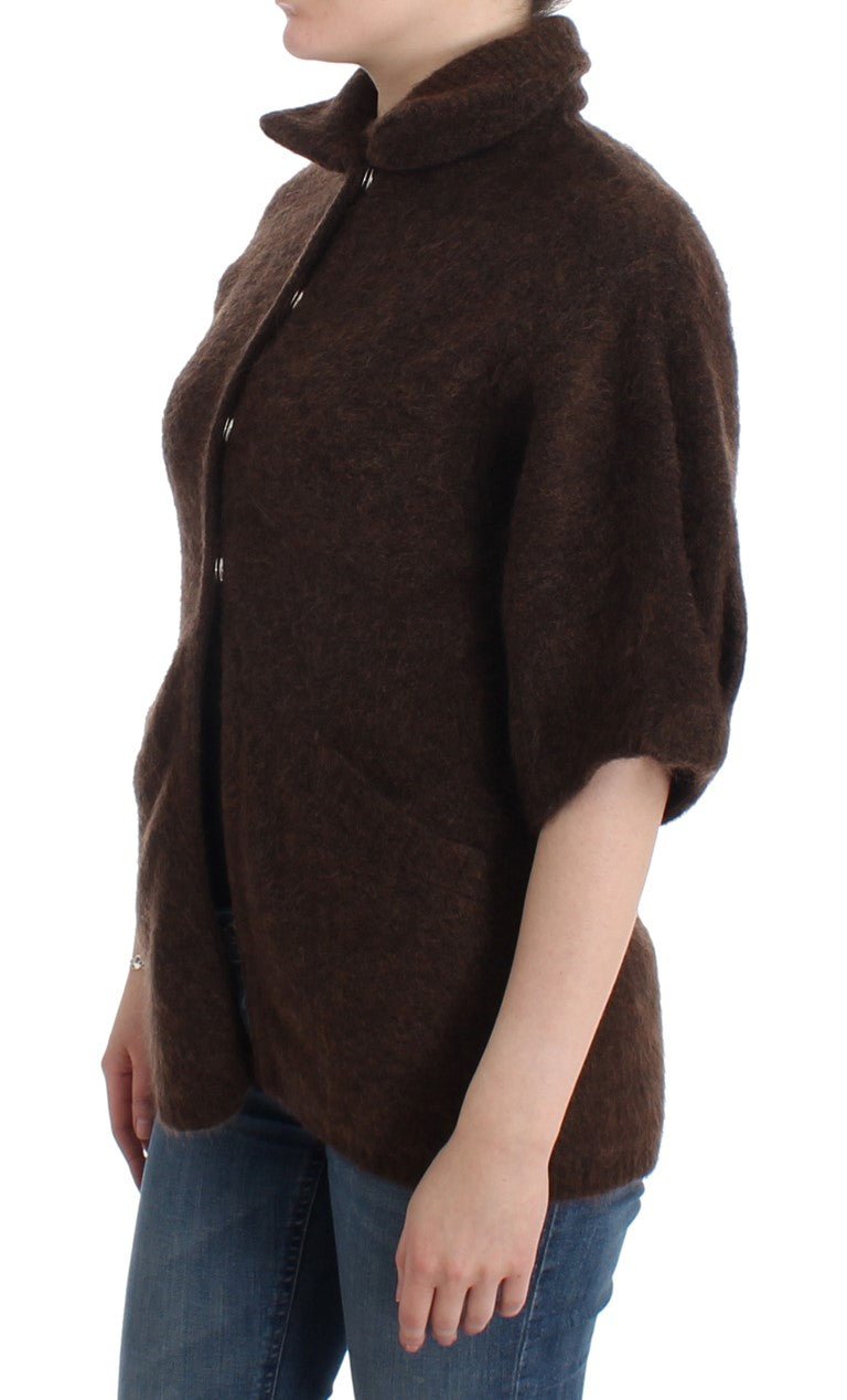 Brown mohair knitted cardigan - X excelência