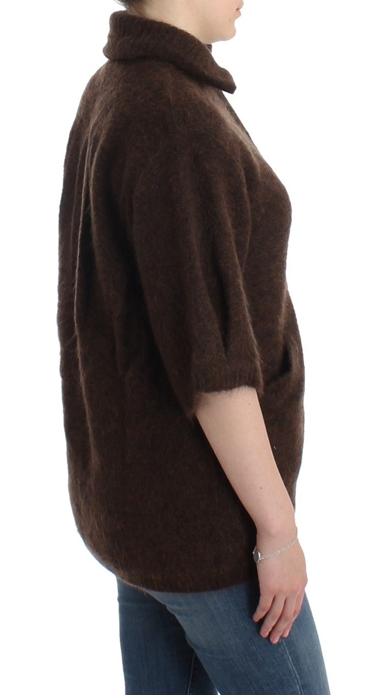 Brown mohair knitted cardigan - X excelência
