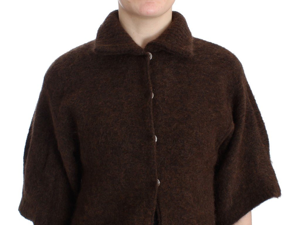 Brown mohair knitted cardigan - X excelência