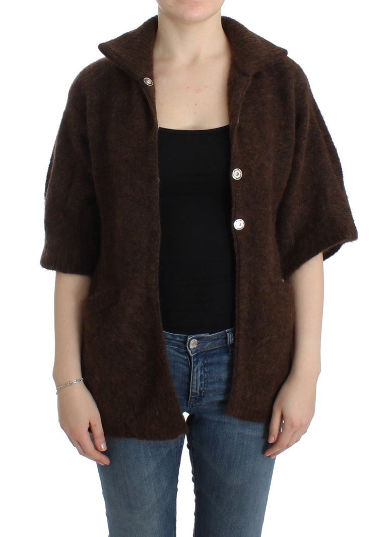 Brown mohair knitted cardigan - X excelência