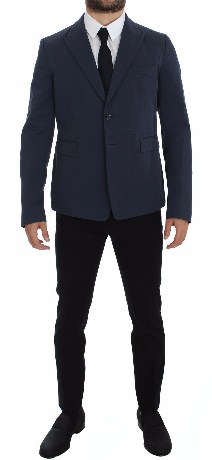 Blue Cotton Stretch Casual Blazer - X excelência