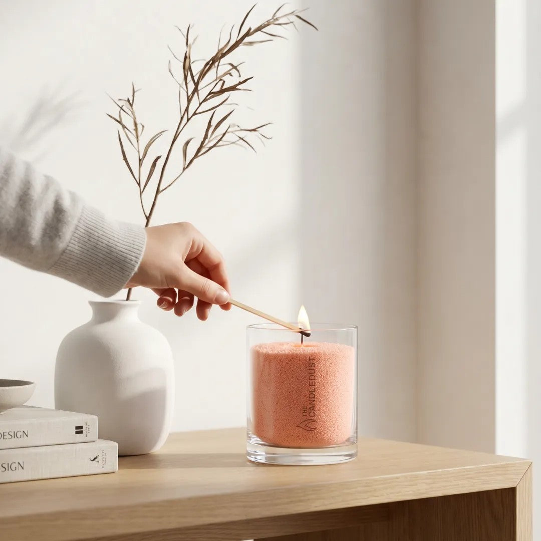 Peach Unscented Candle in Glass, 160g