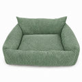 Lodie Corduroy Dog Sofa with Removable Cover – Olive Green, L