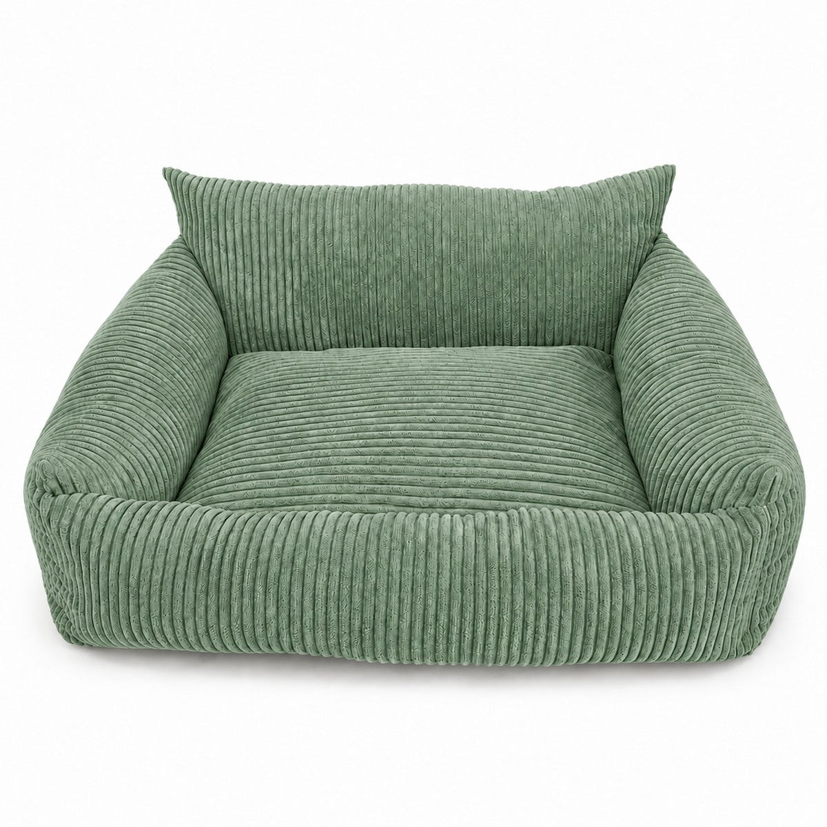 Lodie Corduroy Dog Sofa with Removable Cover – Olive Green, L